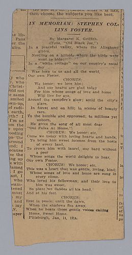"In Memoriam: Stephen Collins Foster"