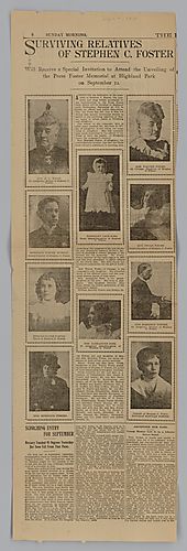 "Surviving Relatives of Stephen C. Foster," The Pittsburg Press