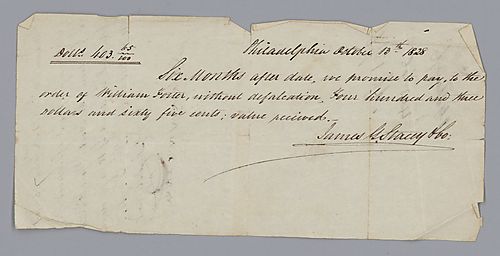 IOU from James G. Stacey for $403.00