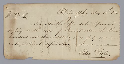 IOU from Edie Poole for $303.47