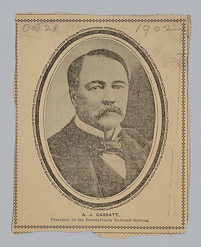 Clipping of photo of A.J. Cassatt, President of the PA Railroad System