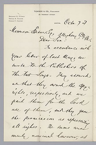 From Ticknor & Co. to Morrison Foster