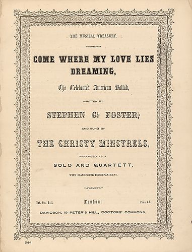 Come where my love lies dreaming; arr