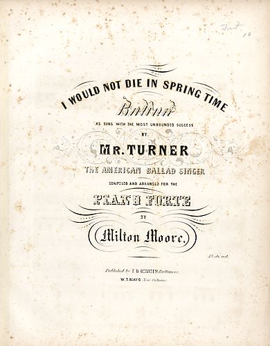 I would not die in spring time