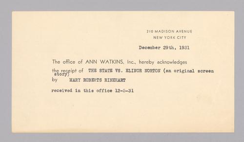 Watkins, Ann / Ann Watkins, Inc.