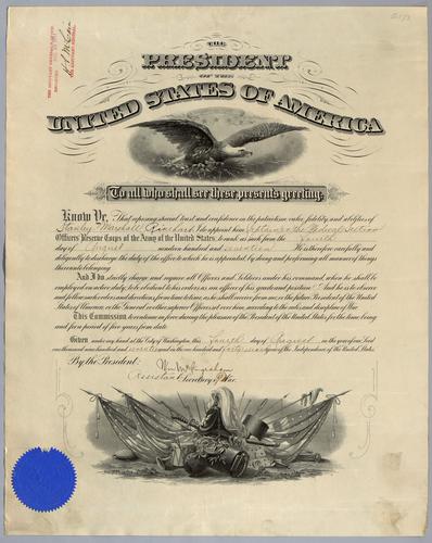 U.S. War Office - commission of Stanley Marshall Rinehart to Officers' Reserve Corps of the Army of the United States