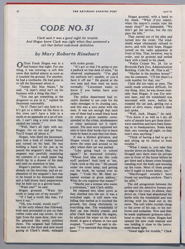 "Code No. 31" in The Saturday Evening Post vol. 225 no. 4-5