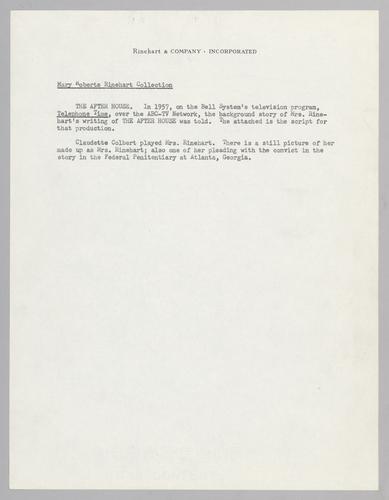 Landon, Joseph - "Rinehart Novel Appeal"