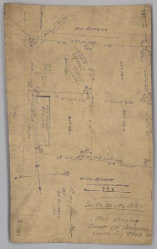 Plot showing tract at Anderson Mine containing store