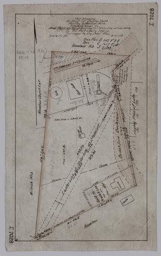 Plot showing air shaft lot (Hunter tract) at Hartley & Marshall Mine and part of tract desired for street car line across same by the West Liberty Improvement Co.
