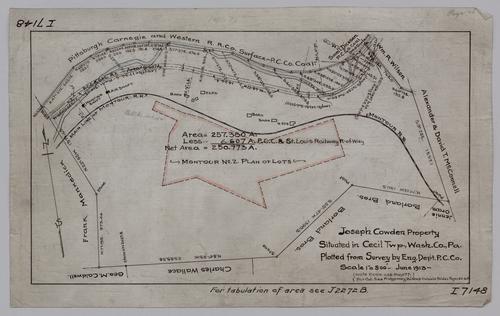 Plan showing Joseph Cowden property