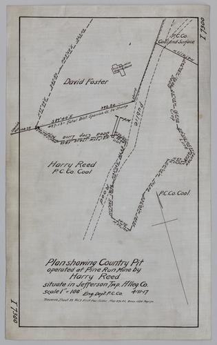 Plan showing country pit operated at Pine Run Mine by Harry Reed