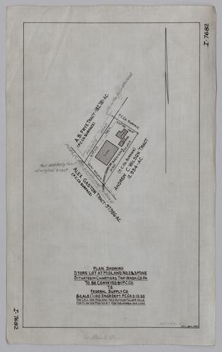 Plan showing store lot at Midland No. 2 & No. 3 Mine to be conveyed by Pittsburgh Coal Co. to Federal Supply Co.