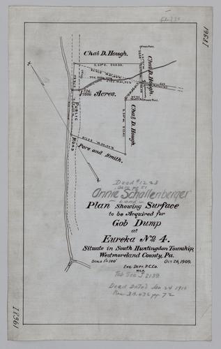 Plan showing surface to be acquired for gob dump at Eureka No. 4 Mine