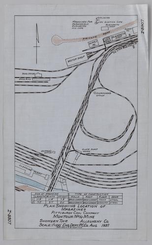 Plan showing location of magazine at Montour No. 10 Mine of the Pittsburgh Coal Co.