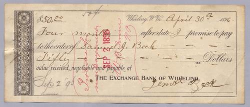 Samuel Beck's Promissory note
