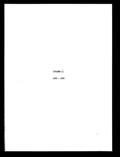 Record Books of New Additions, Volume 5, 1904-1905