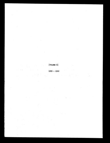 Record Books of New Additions, Volume 8, 1909-1910