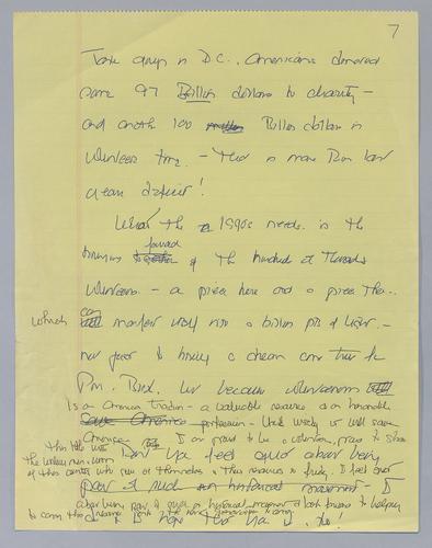 Bush, George, H.W., Speech Notes on Presidential Qualities