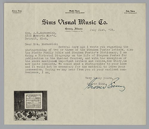 From Grover Sims to Evelyn Foster Morneweck