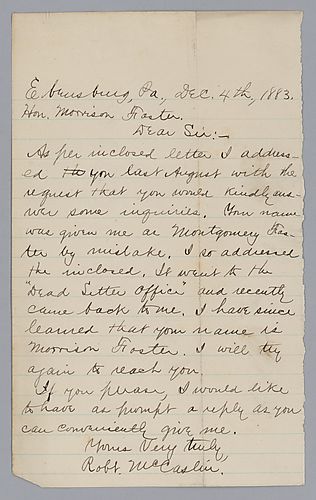 From Robert McCaslin to Morrison Foster