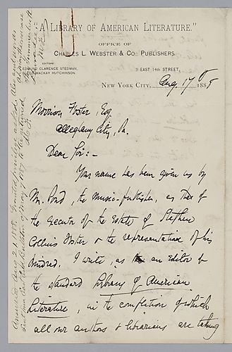 From Edmund Stedman to Morrison Foster