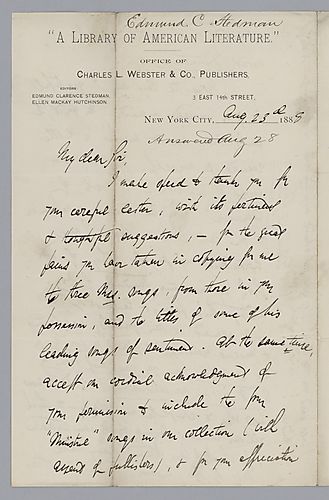 From Edmund Stedman to Morrison Foster