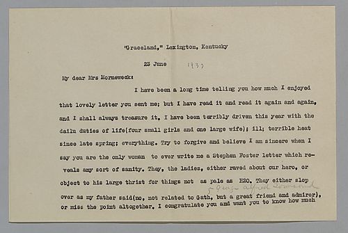 Three typed notes from John Wilson Townsend to Evelyn Foster Morneweck
