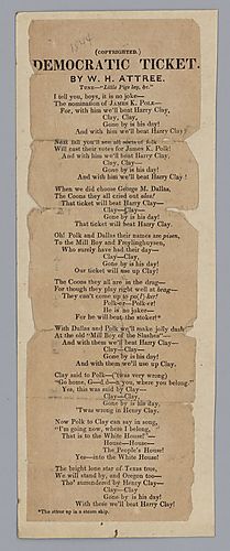 "Democratic Ticket" poem by W.H. Attree