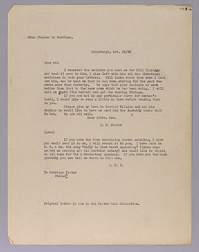 From Stephen Foster to Morrison Foster