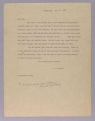 From Stephen Foster to Morrison Foster