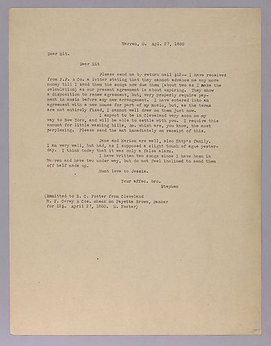 From Stephen Foster to Morrison Foster