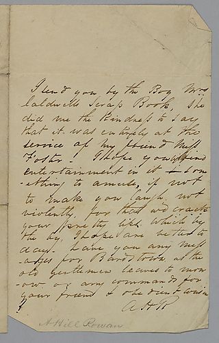 From A. Hill Rowan to Charlotte Foster