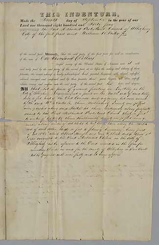 Deed between First Methodist Protestant Church & William Foster, Jr.