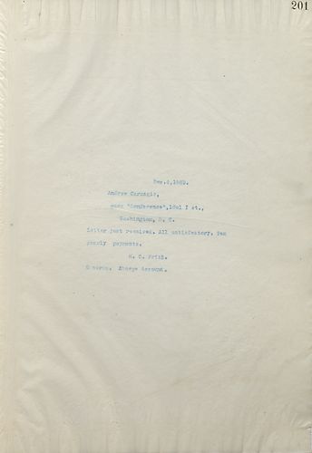 Frick telegraphs Carnegie to tell hm all is well and there will be ten payments a year