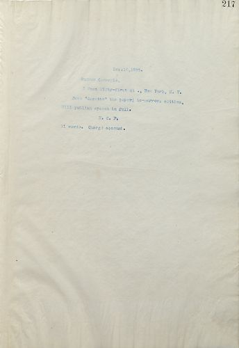 Frick wires Carnegie to inform him that the Gazette will publish the speech in full tomorrow
