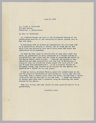 Letter from Evelyn Morneweck to Joseph Borkowski