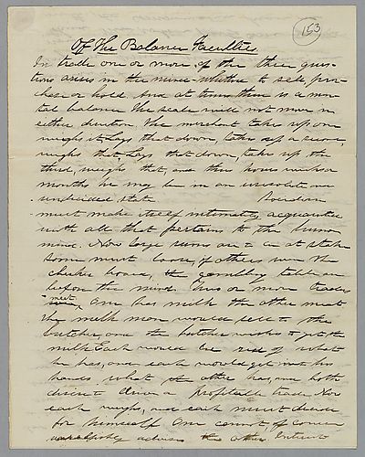 "Of the Balance Faculties," by J. M. Spear