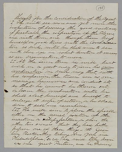 "Thoughts for the Consideration of the Agent," by J. M. Spear