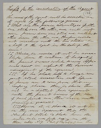 "Thoughts for Consideration of the Agent," by J. M. Spear