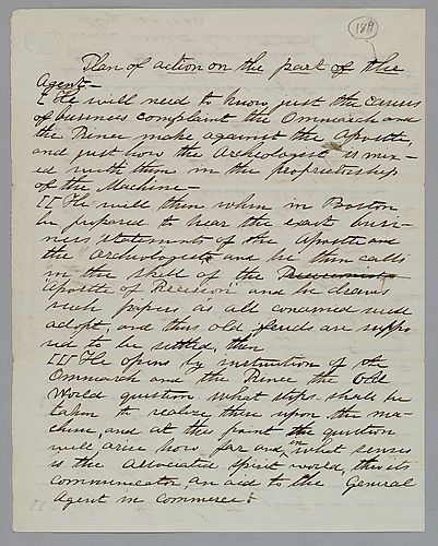 "Plan of Action on the Part of the Agent," by J. M. Spear