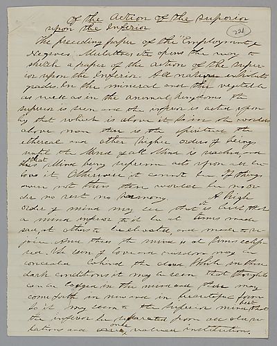"Of the Action of the Superior upon the Inferior," by J. M. Spear