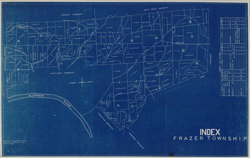 Frazier Township index map, drawn by J. Schutzman, traced by H. C. McKee