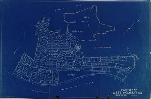 Homestead and West Homestead map, reduced and traced by Paul Sibery