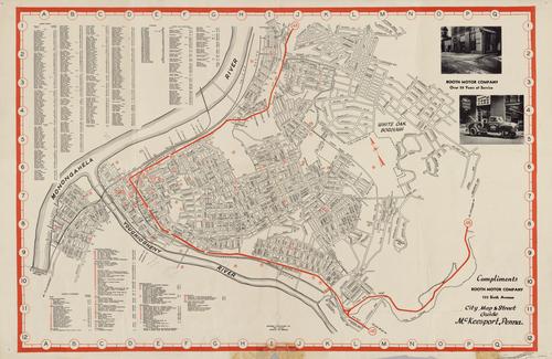 City map and street guide of McKeesport, Pennsylvania, prepared by the McKeesport Chamber of Commerce