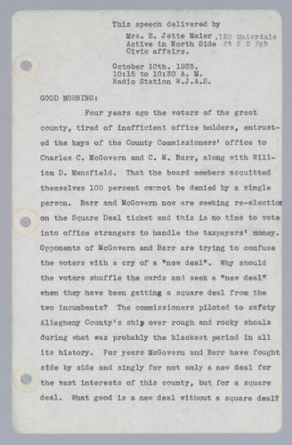 Mrs. Jette E. Maier, Activist