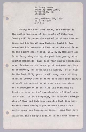 E. Lowry Humes, Attorney