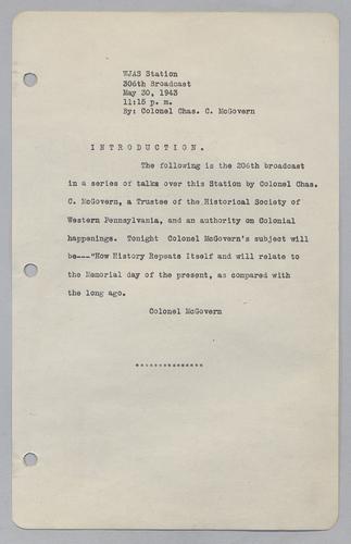 #306: Memorial Day of the Present Compared with Long Ago