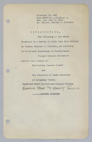 #463: Robinson, Stowe, and Kennedy Townships