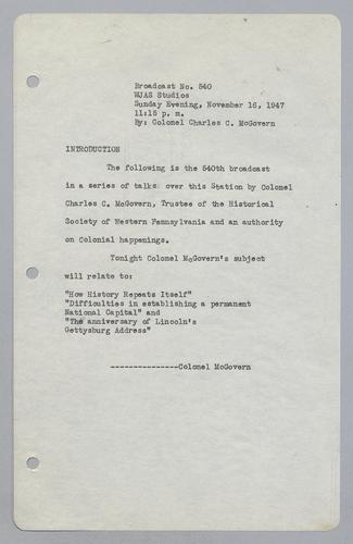 #540: Difficulties in Establishing a Permanent National Capital, the Gettysburg Address